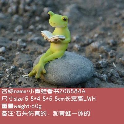 Resin Crafts Creative Frog Animal Figurine Maison et Jardin Decoration Home Micro Landscape Fairy Garden Ornament Birthday Gift