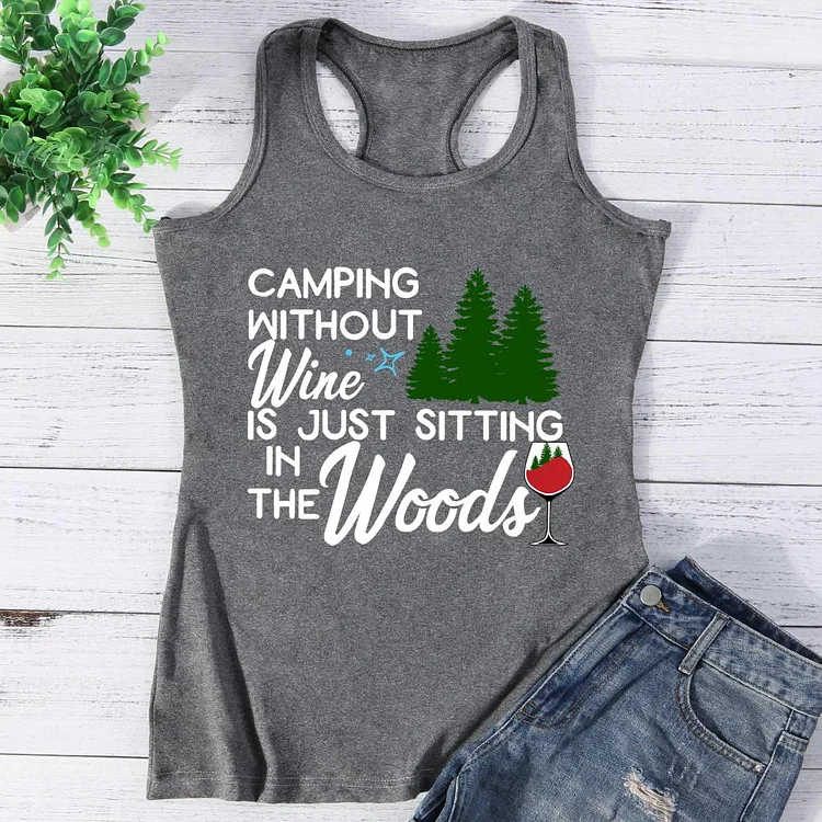 Camping without wine Christmas Vest Top-Annaletters