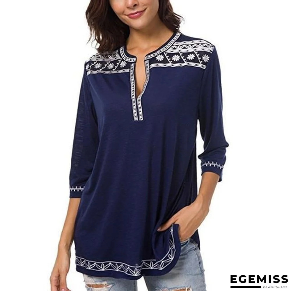 Elegant Women Vintage V-Neck Blouse Tops Tee T-Shirts Plus Size 5XL | EGEMISS