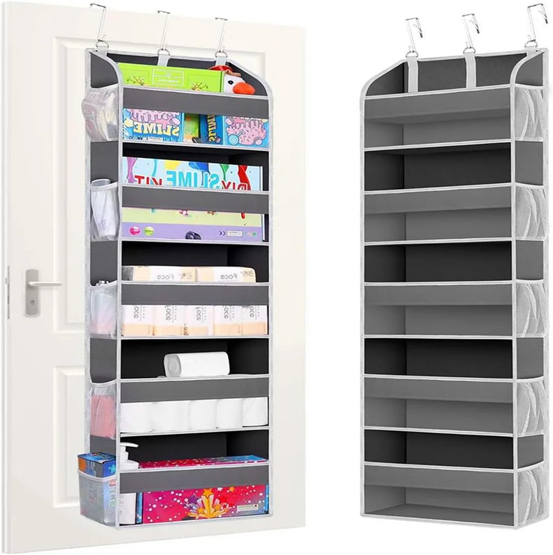 👍The Door Storage Organizer with 5 Pockets 10 Mesh Pockets