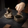 Ceramic Incense Holder for Cone and Coil - Incense Burner Holder Zen Decor with Buddha Statue Design Protection from Evil