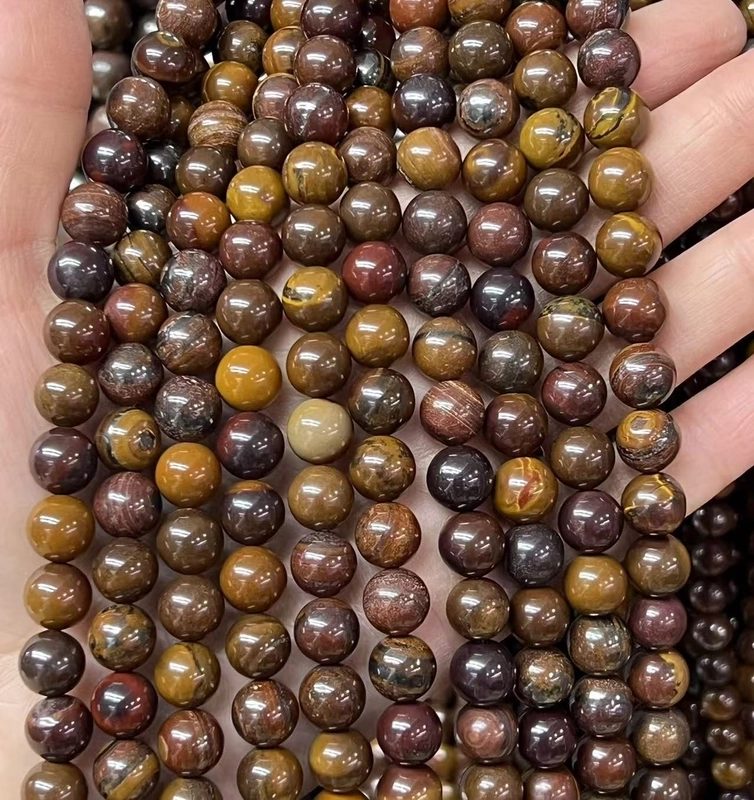 1 Strand/Package Diameter 10mm Diameter 6 Mm Diameter 8mm Natural Stone Tiger Eye Tiger-shaped Stone Iron Tiger Round Polished Beads