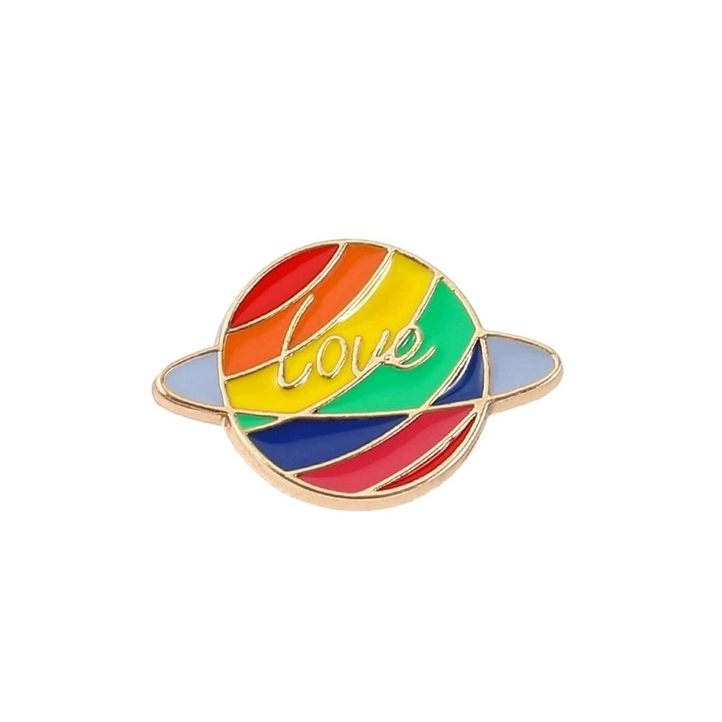 Fashion Pin Rainbow Heart Shape Alloy Plating Unisex Brooches