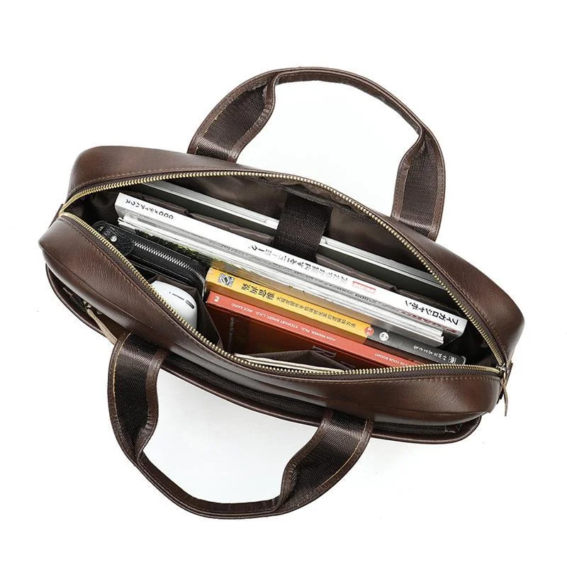 Fashion Casual Business Men's Handbag Retro 14 Inch Shoulder Bag Crossbody Bag