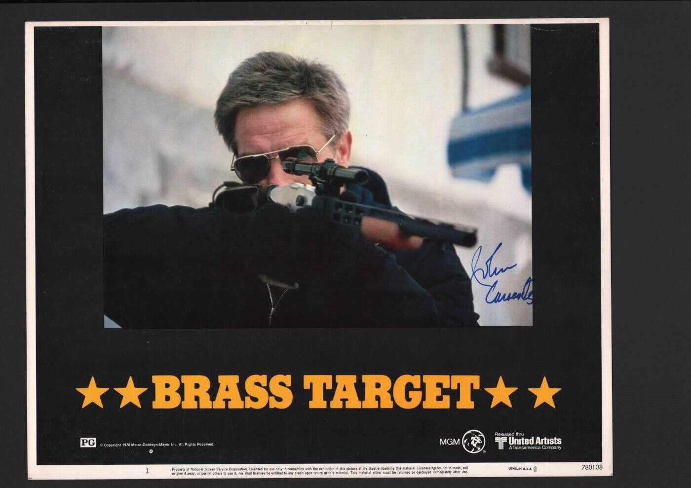 John Cassavetes - Signed Autograph Lobby Card - Brass Target