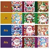12Pcs Diamond Painting Owl Santa Claus Greeting Card Set with Envelope