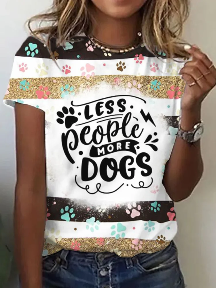 Less People More Dogs Short Sleeve T Shirt