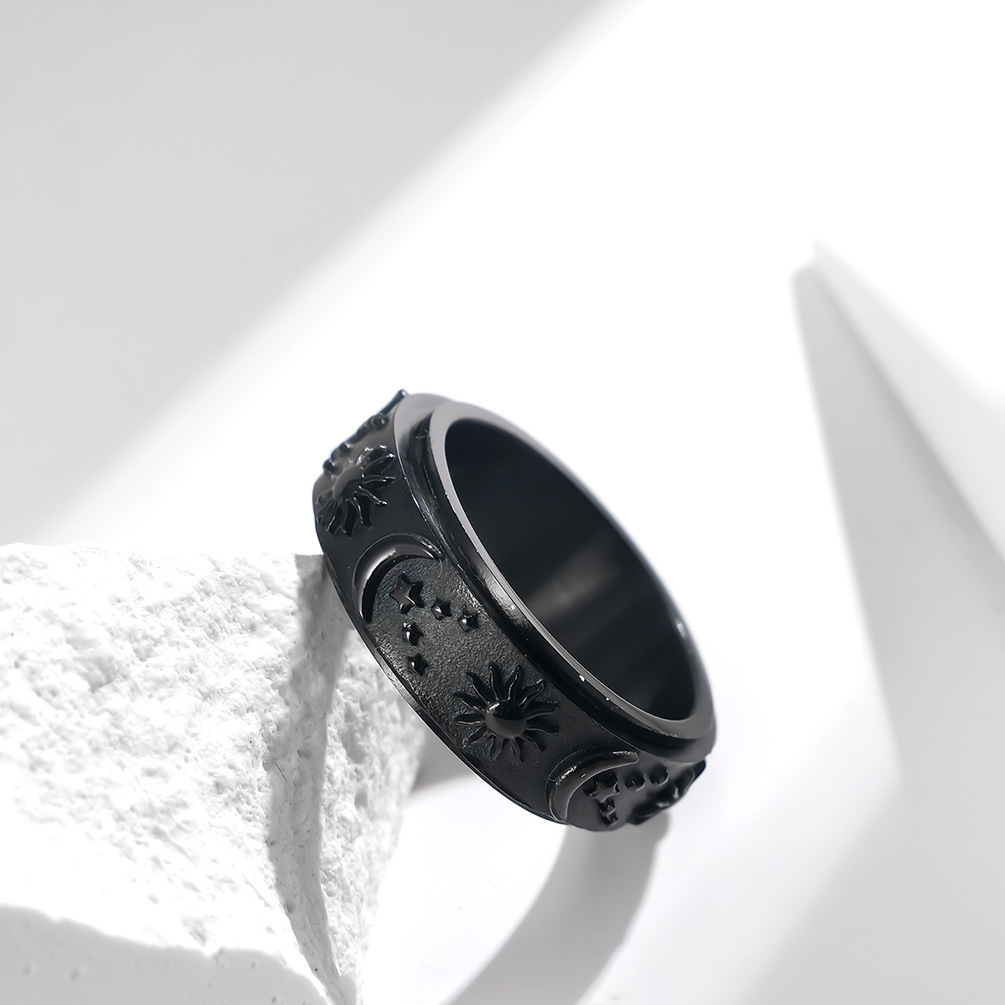 Textured Sun + Moon | Anxiety Relief Ring
