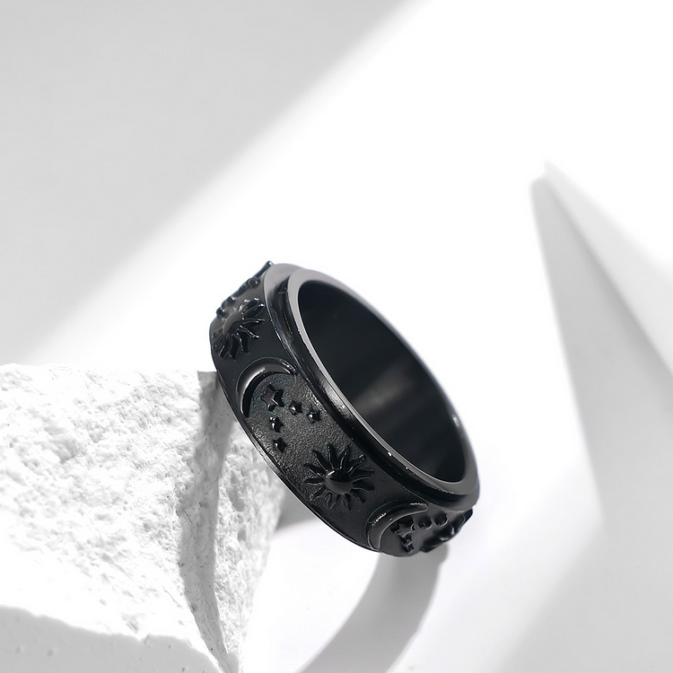 Levitayt Textured Sun + Moon | Anxiety Relief Ring