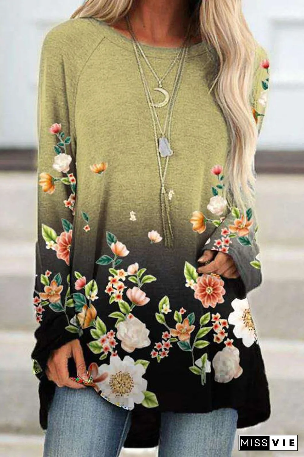 Floral Print Long Sleeve T-Shirt