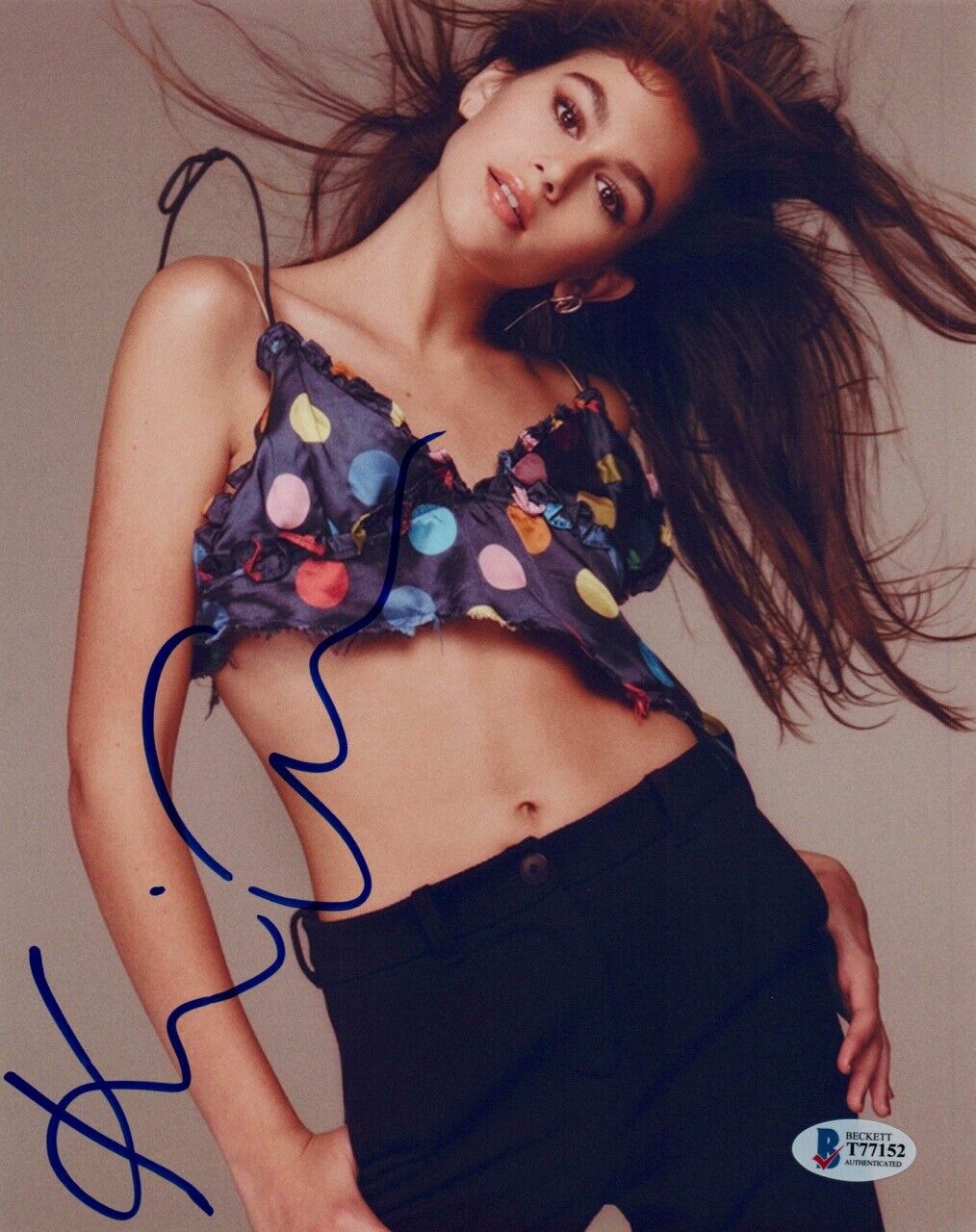 Kaia Gerber Signed Autographed 8x10 Photo Poster painting Model Beckett BAS COA