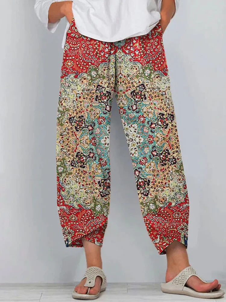 Vintage Mandala Flower Pants