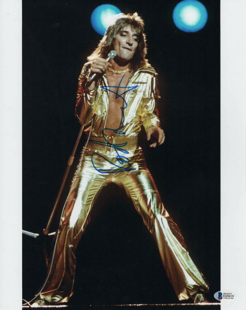 ROD STEWART SIGNED AUTOGRAPH 11X14 Photo Poster painting - A NIGHT ON THE TOWN ICON W/ BECKETT