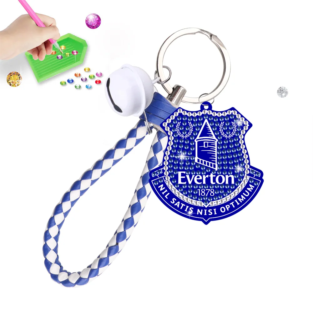 【Upgrade】DIY Everton F.C. Logo Double Sided Rhinestone Painting Keychain Pendant for Adult