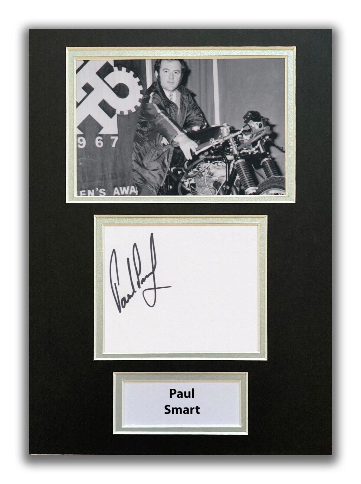 PAUL SMART HAND SIGNED A4 MOUNTED Photo Poster painting DISPLAY - MOTOGP - AUTOGRAPH 1.