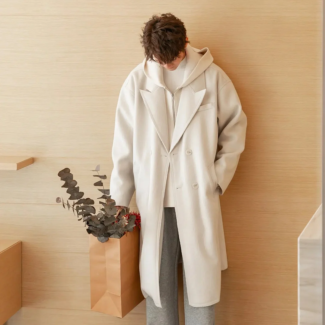 Aonga Two Piece Hooded Sweater Trench Coat