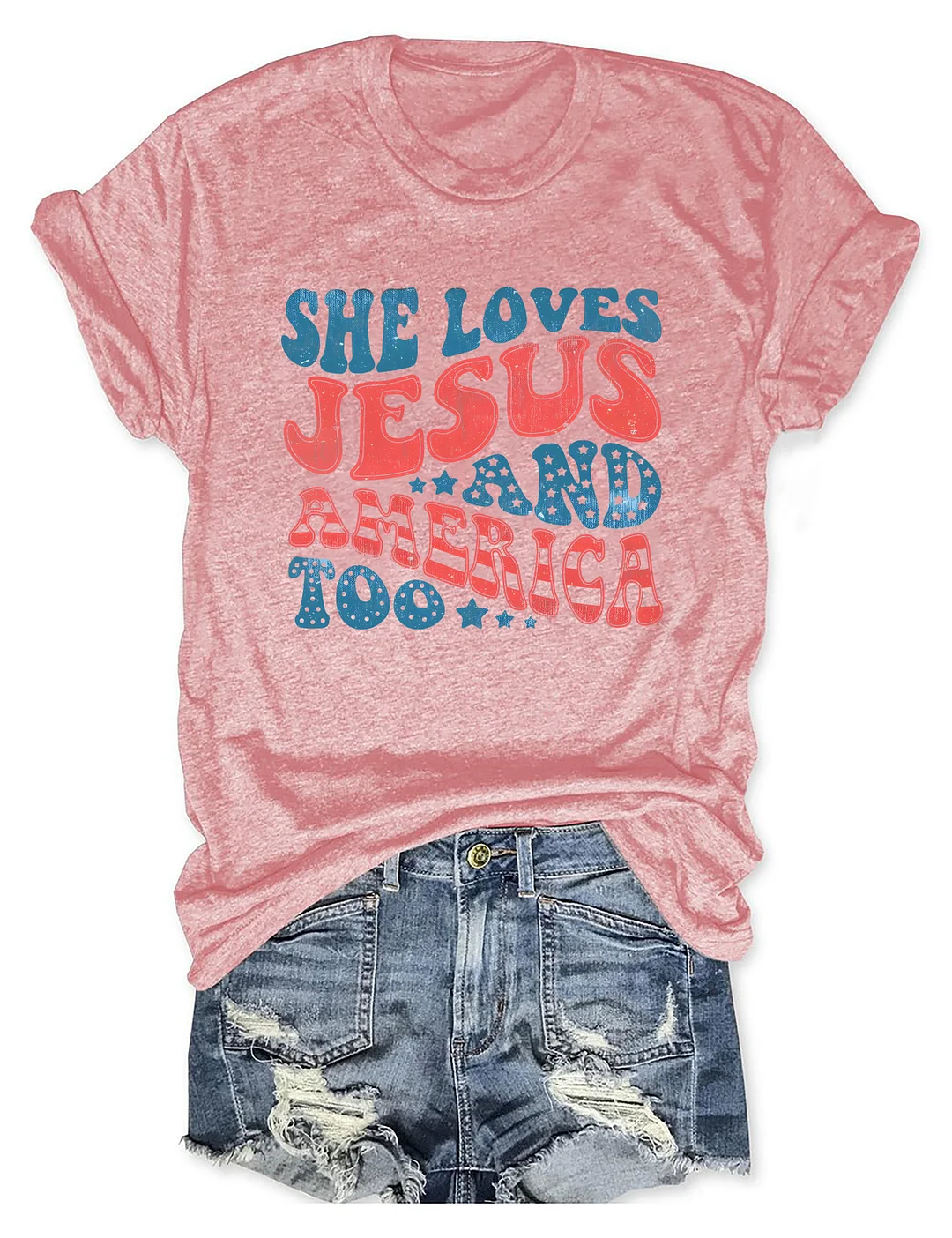 She Loves Jesus And America Too T-shirt