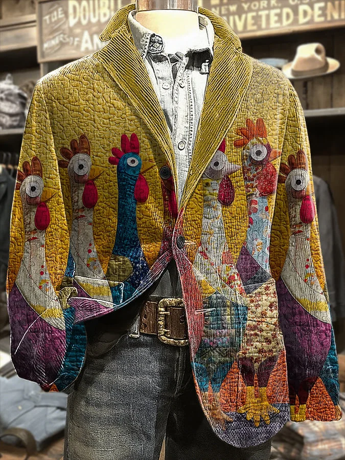 Men's Retro Thanksgiving Turkey Casual Blazer 