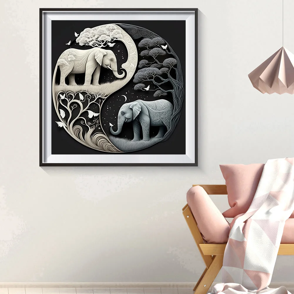 Diamond Painting - Full Round Drill - Tai Chi Elephant(30*30cm)