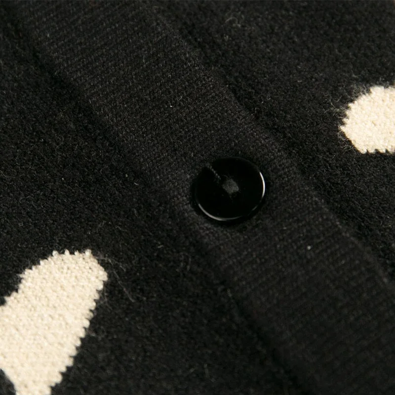 Spring and Autumn Women's Casual Flower Pattern Round Neck Long Sleeve Cardigan Sweater