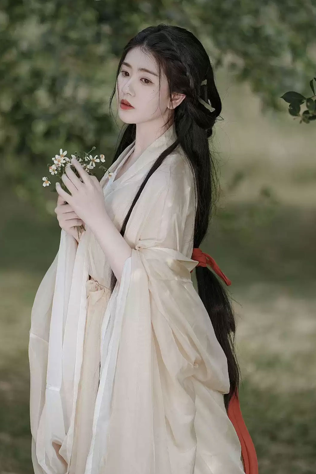 Song Dynasty Champagne Hanfu Dress Wide Sleeve Shirt For Cool Style - hengwu 蘅芜 Stupa Stones