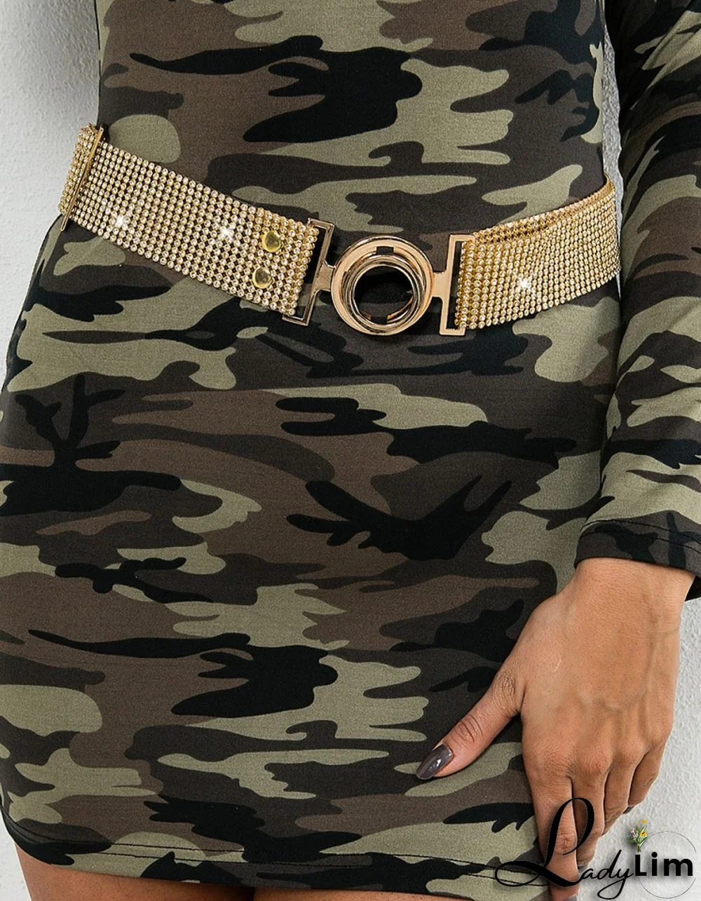 Women Shiny Golden Chain Waistband Belt