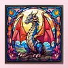 Glass Painting-Pterosaur-11CT Stamped Cross Stitch 40*40cm/15.75*15.75in tapestrymarket