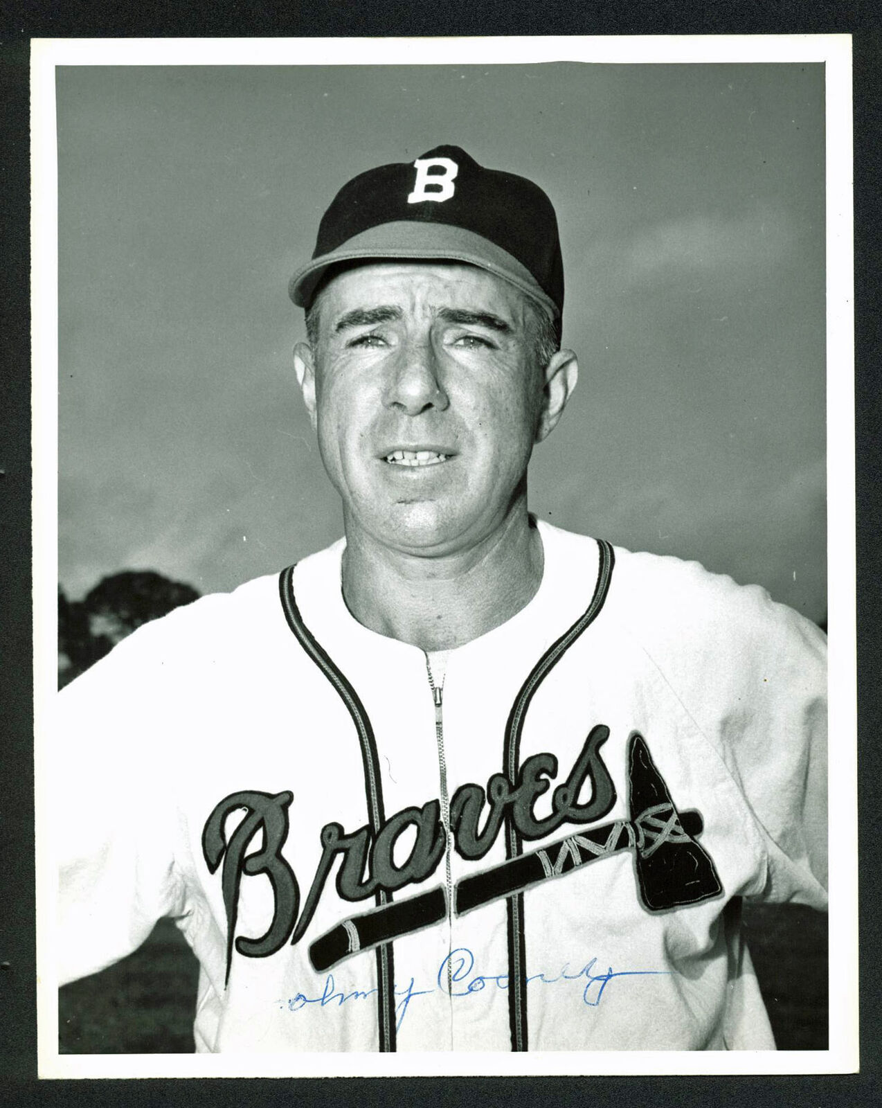 Braves Johnny Cooney Authentic Signed 7x9 Black & White Photo Poster painting PSA/DNA #W72436