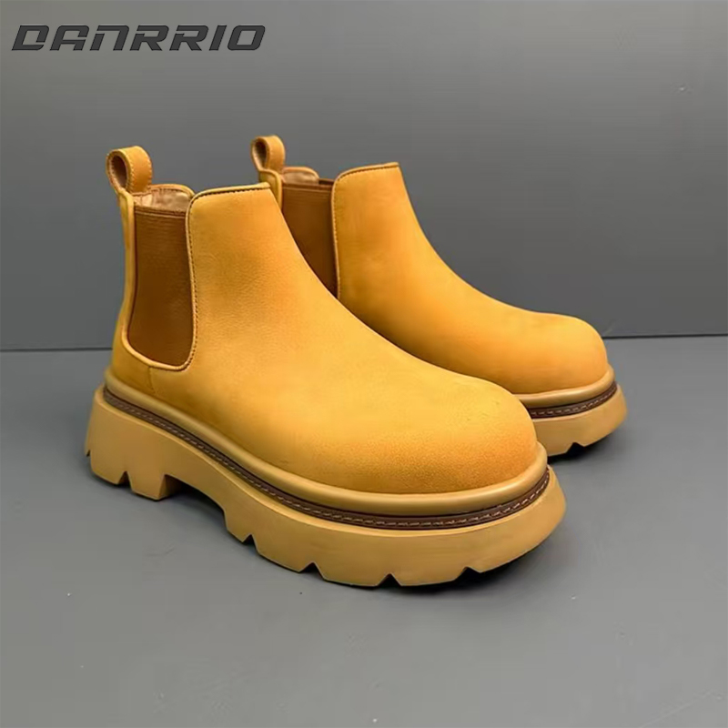 DANRRIO Handmade Retro English Style Chelsea Boots| Cowhide Mid-high Top Martin Boots DANRRIO.COM DANRRIO