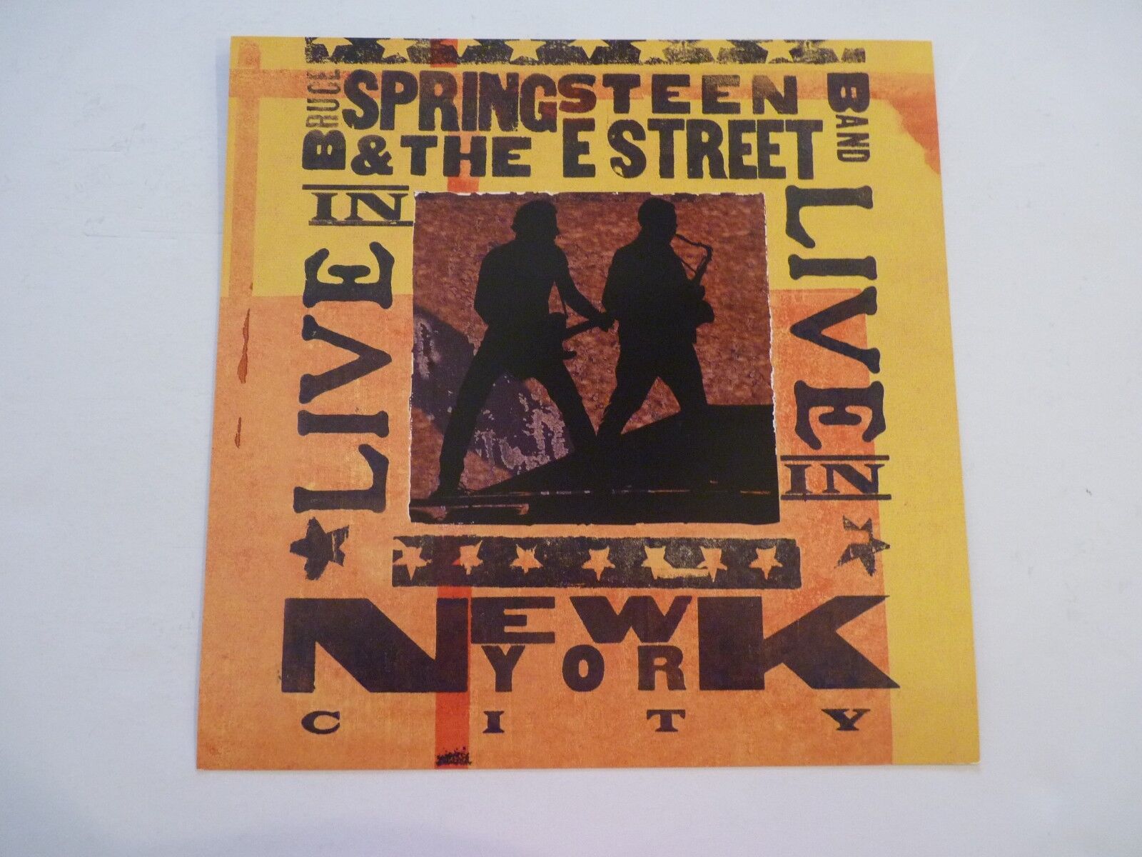 Bruce Springsteen E Street Live NYC Cardboard LP Record Photo Poster painting Flat 12X12 Poster