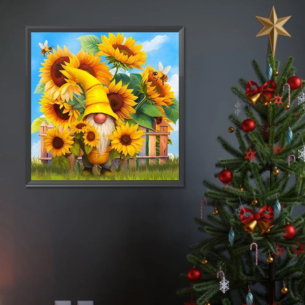 Diamond Painting - Full Round Drill - Sunflower Gnome(Canvas|30*30cm)