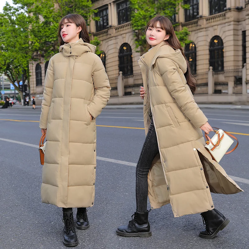 Toloer Winter Cotton-Padded Jacket 2024 New Winter Down Cotton-Padded Jacket Female Long Over The Knee Korean Version Loose And Thick Winter Coat-Outfit Ideas