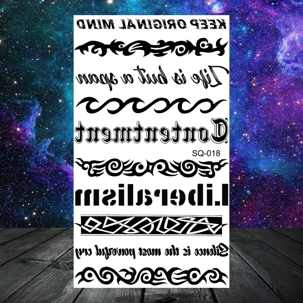 Sdrawing Seahorse Whale Temporary Tattoos For Women Men Cross Anchor Skeleton Thorns Elephant Fake Tattoo Fashion Tatoos Paper