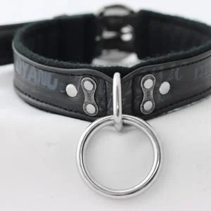 pornhint Pornhint Bdsm/Bondage Collar, Vegan, made from Recycled Bike Tubes,  TWO SIZES - Ring Bondage collar, Black Choker, bondage, fetish - mature content