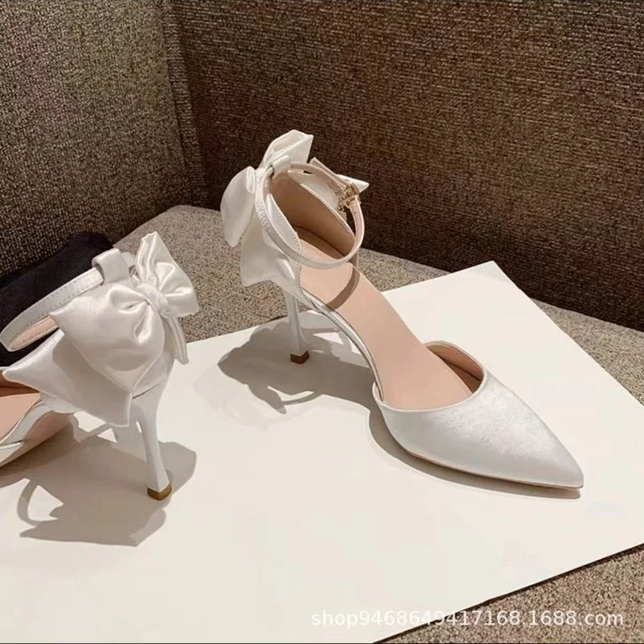 Breakj Breakj High-Heeled Women's 2023 New Summer Thin Heel Small Design Style Dress Wedding Shoes Bridesmaid Shoes