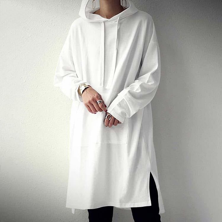 Fashionable Fleece Mid Length Pullover Sweatshirt socialshop