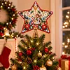 DIY Diamond Painting Christmas Tree Topper Star, Acrylic Holiday Tree Top Decoration with Spring Base, Removable Tabletop Christmas Decor