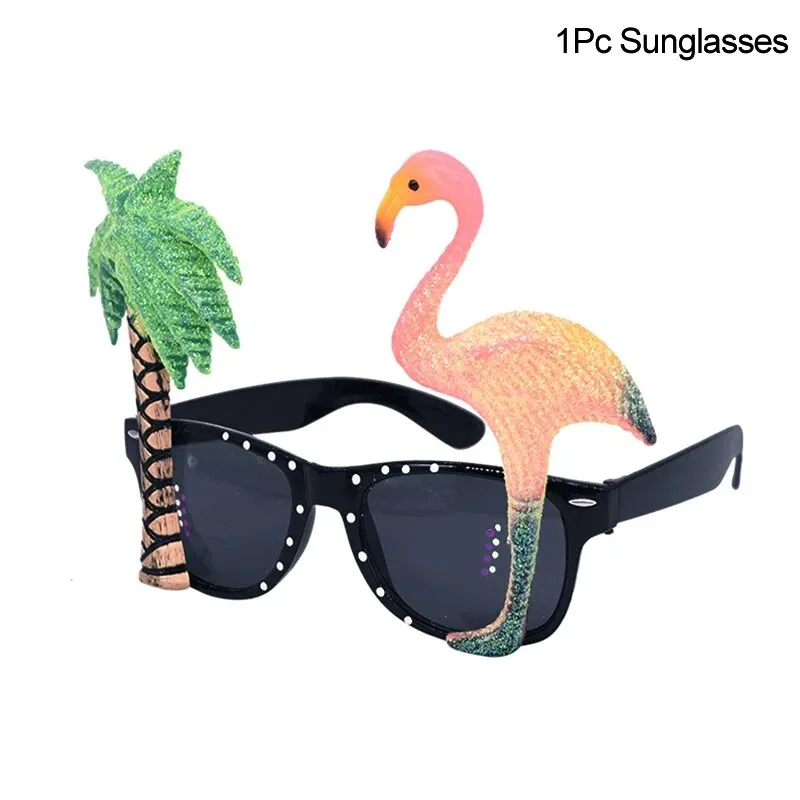 Hawaii Aloha Happy Birthday Banner Flamingo Hawaiian Tropical Party Decor Luau Summer Party Supplies Latex Balloons Cake Toppers