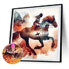 Diamond Painting-DIY Round Part AB Drill Horse Silhouette(45*45CM)