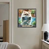 Diamond Painting-DIY Full Round Drill Cat and Fish