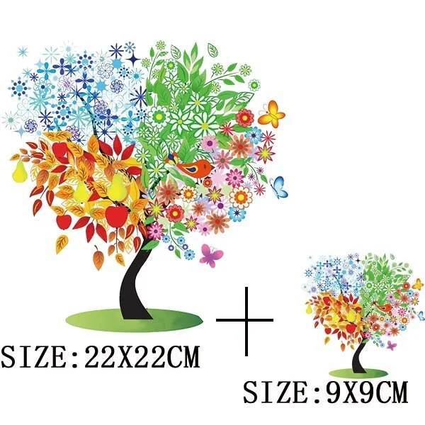 Beautiful Tree Thermal Stickers On T-shirt DIY Washable Iron On Transfer For Clothing Pretty Design On Woman Clothes Patch Decor