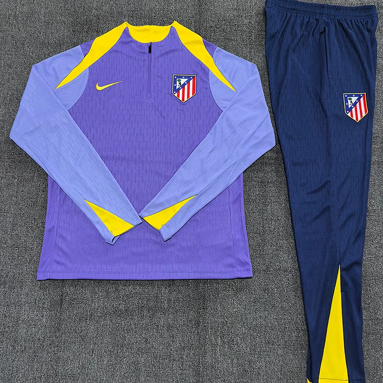 25/26 Atletico Madrid Purple Half-Zip Training Wear Set