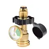 Propane Tank Adapter with Gauge Convert POL LP Tank Service Valve to QCC1/Type 1
