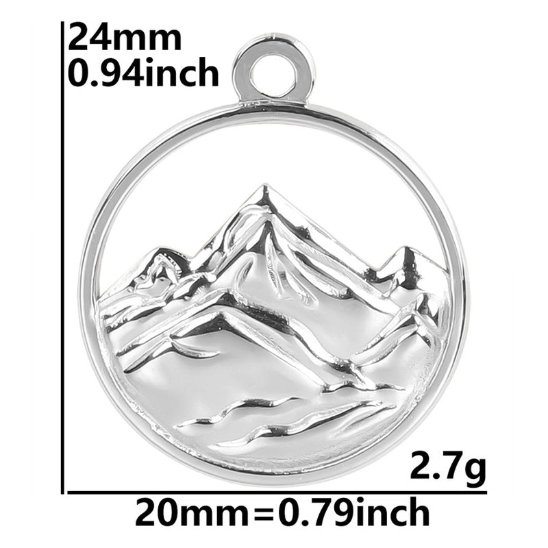 304 Stainless Steel 18K Gold Plated Basic Minimalist Classic Style Plating Mountain Pendant Necklace