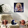 (25x25cm)DIY Mary Framed Handmade Pearl Painting Art Craft Kit Living Home Decor