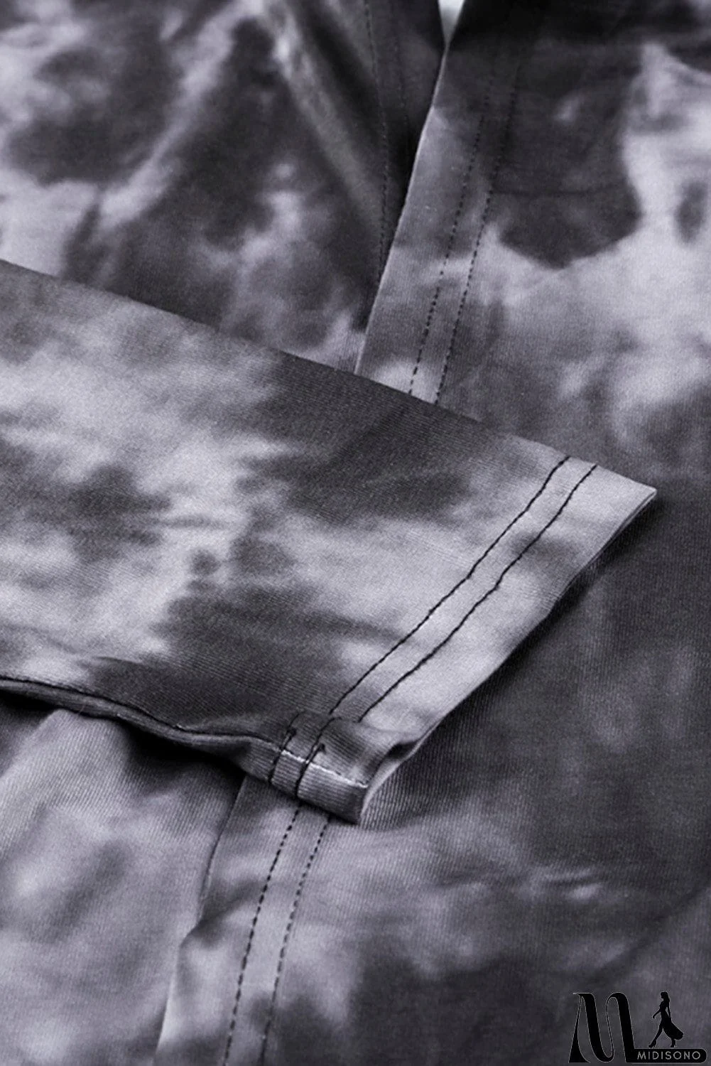 MidiSono - Black Gray Tie Dye Lightweight Cardigan