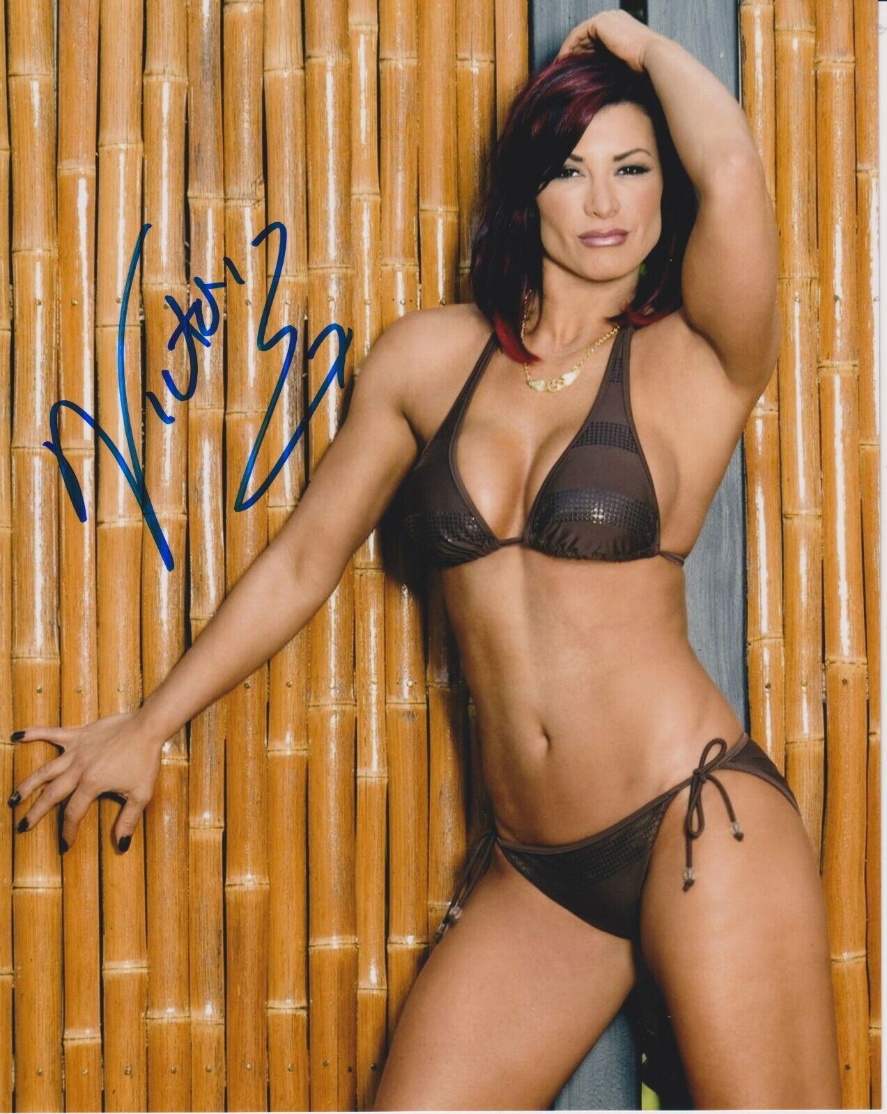 Victoria Tara Lisa Marie Varon Sexy Signed Auto 8x10 Photo Poster painting WWF WWE TNA w/ COA A