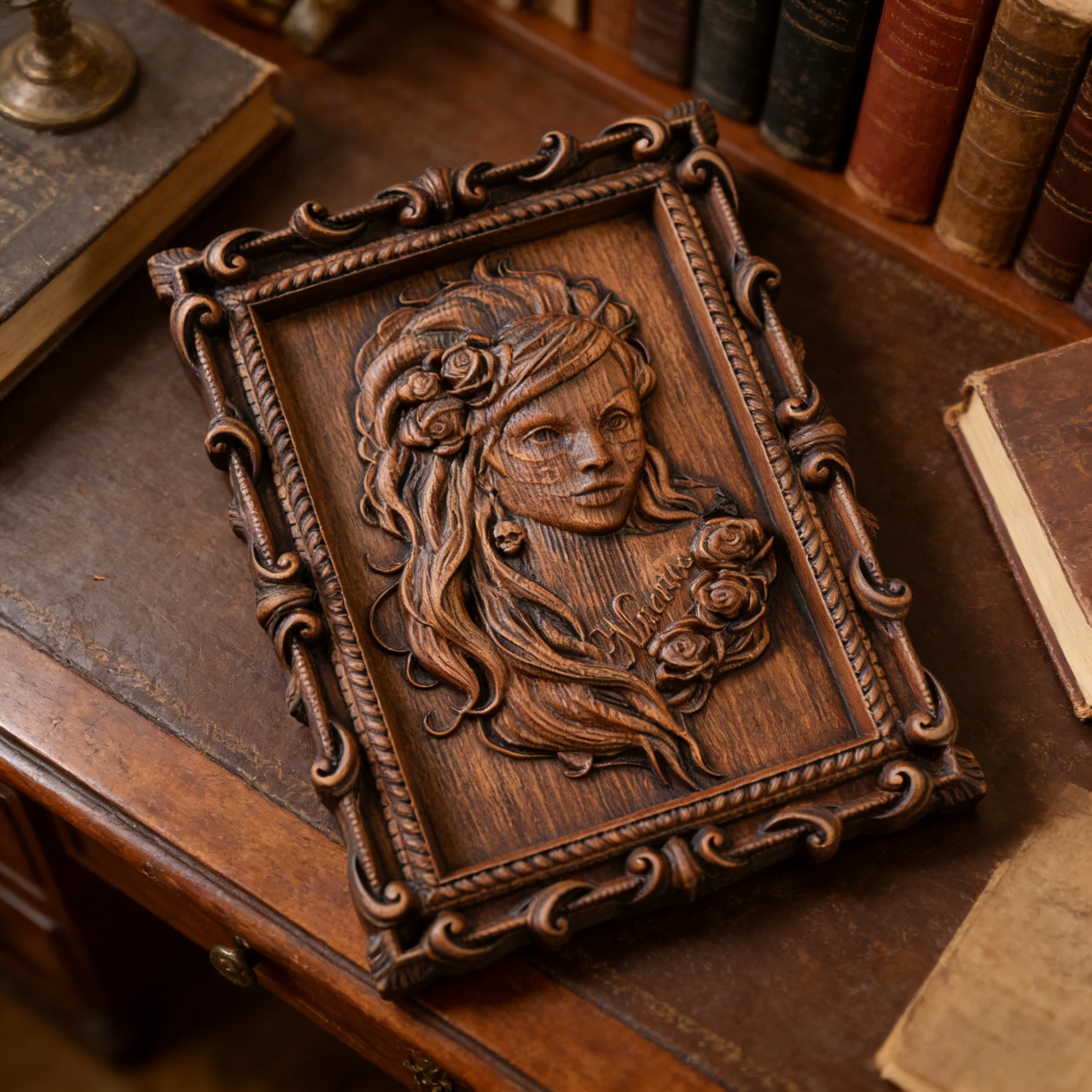 Day of the Dead Goddess &middot; Baroque Beech Wood Relief | Let the Romance of Life and Death Breathe in the Wood Grain