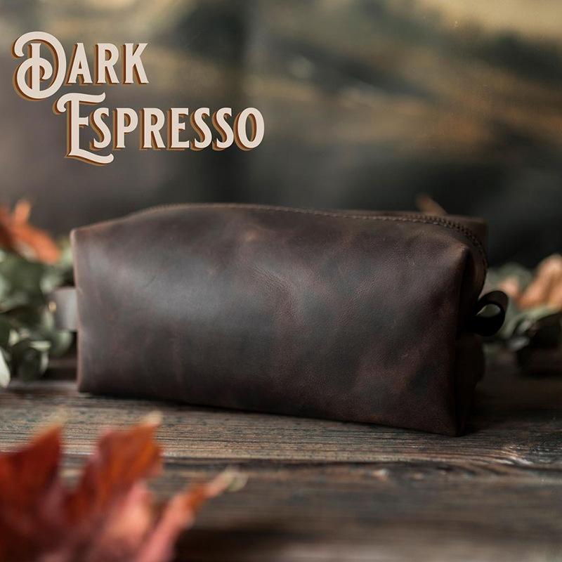 Ladies Vintage Vegetable Tanned Clutch, Wash Bag, Cosmetic Bag