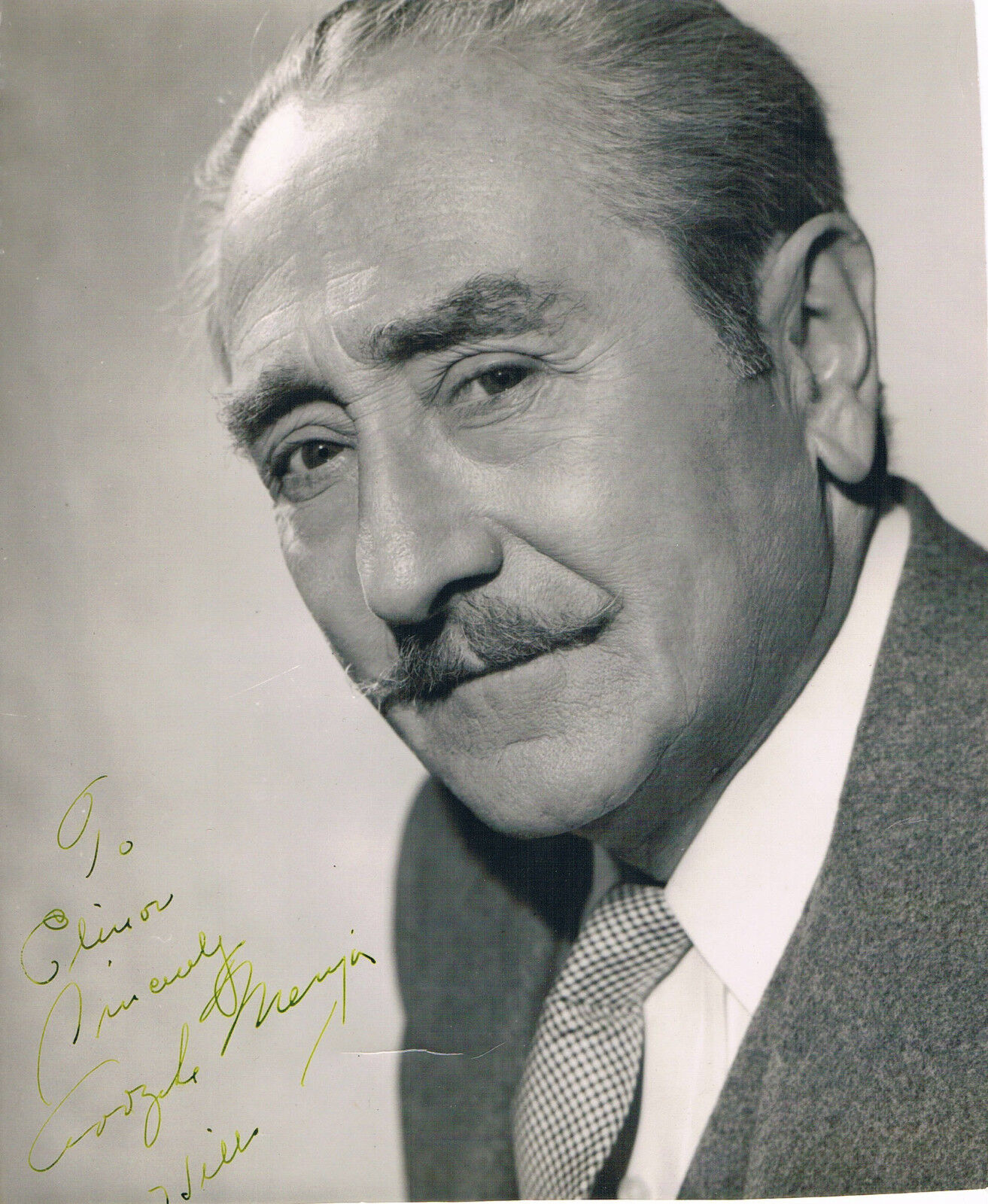 Adolphe Menjou 1890-1963 genuine autograph signed 6.5x8